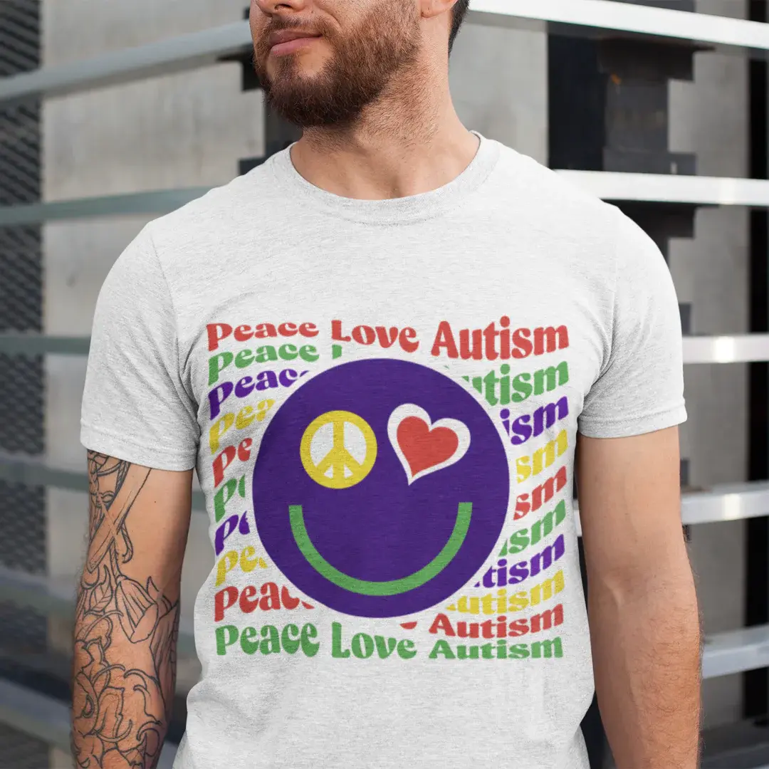 Peace Love Autism - Unisex 100% Cotton Tee Spectrum Sparks