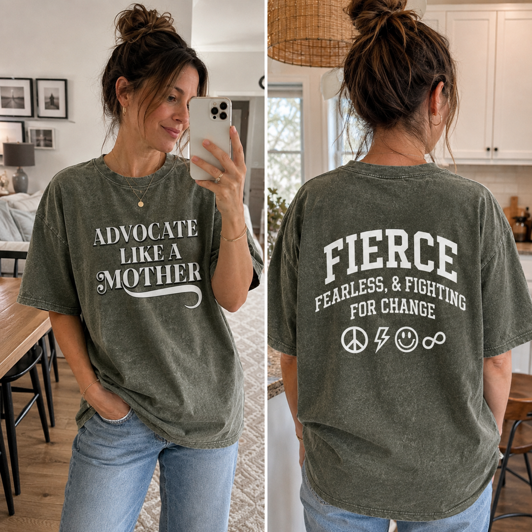 Advocate Like a Mother + Fierce Mother - Washed Cotton T-shirt