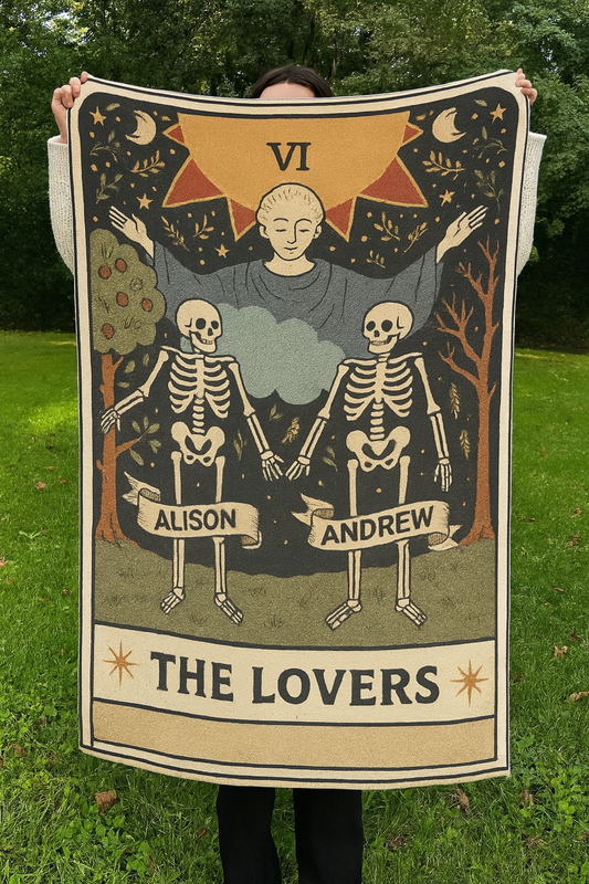 Personalized Couple Blanket - The Lovers Tarot Card