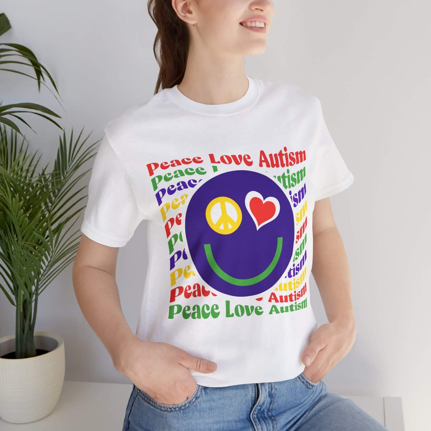 Peace Love Autism - Unisex 100% Cotton Tee