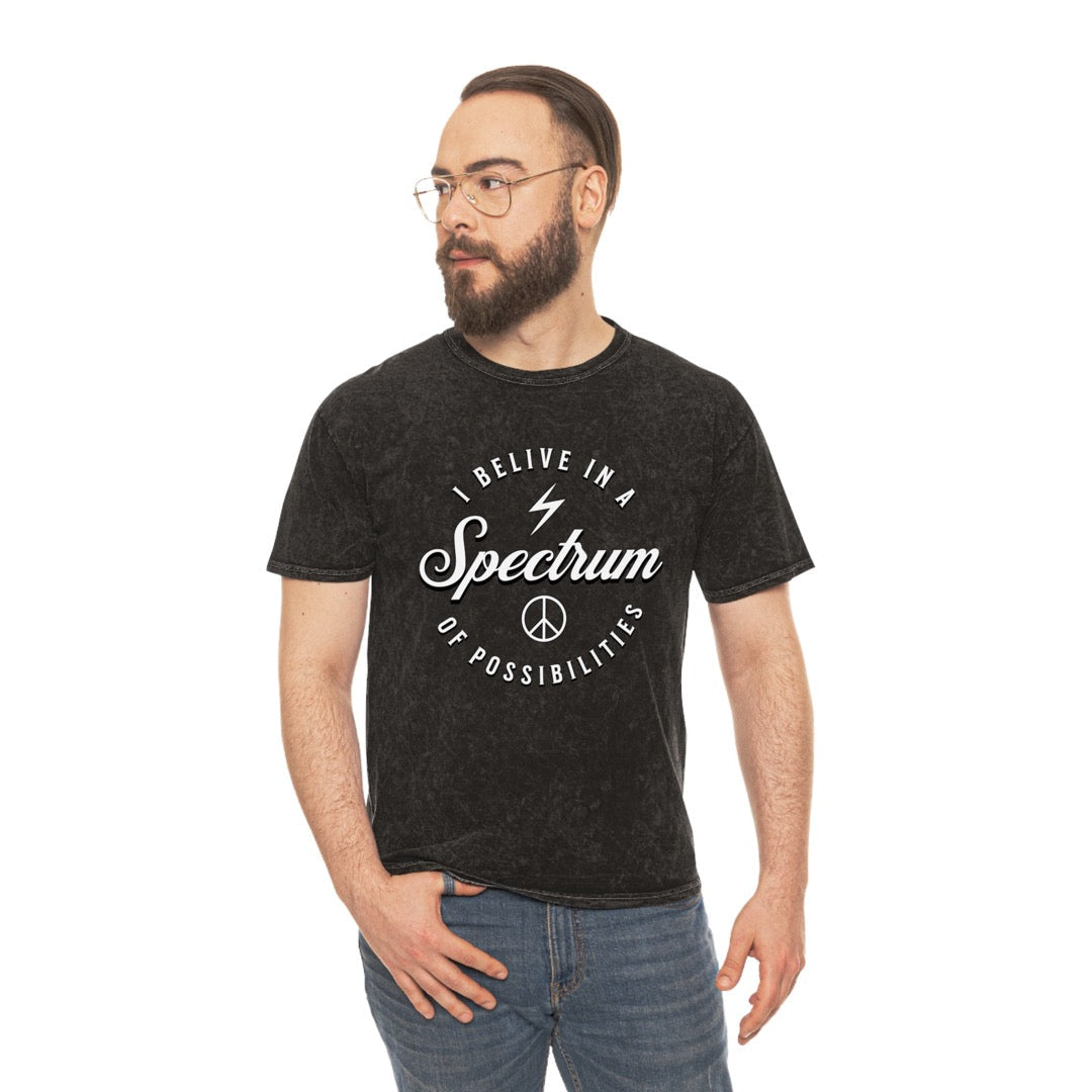 I BELIEVE IN A SPECTRUM - Washed-Cotton T-shirt Printdoors