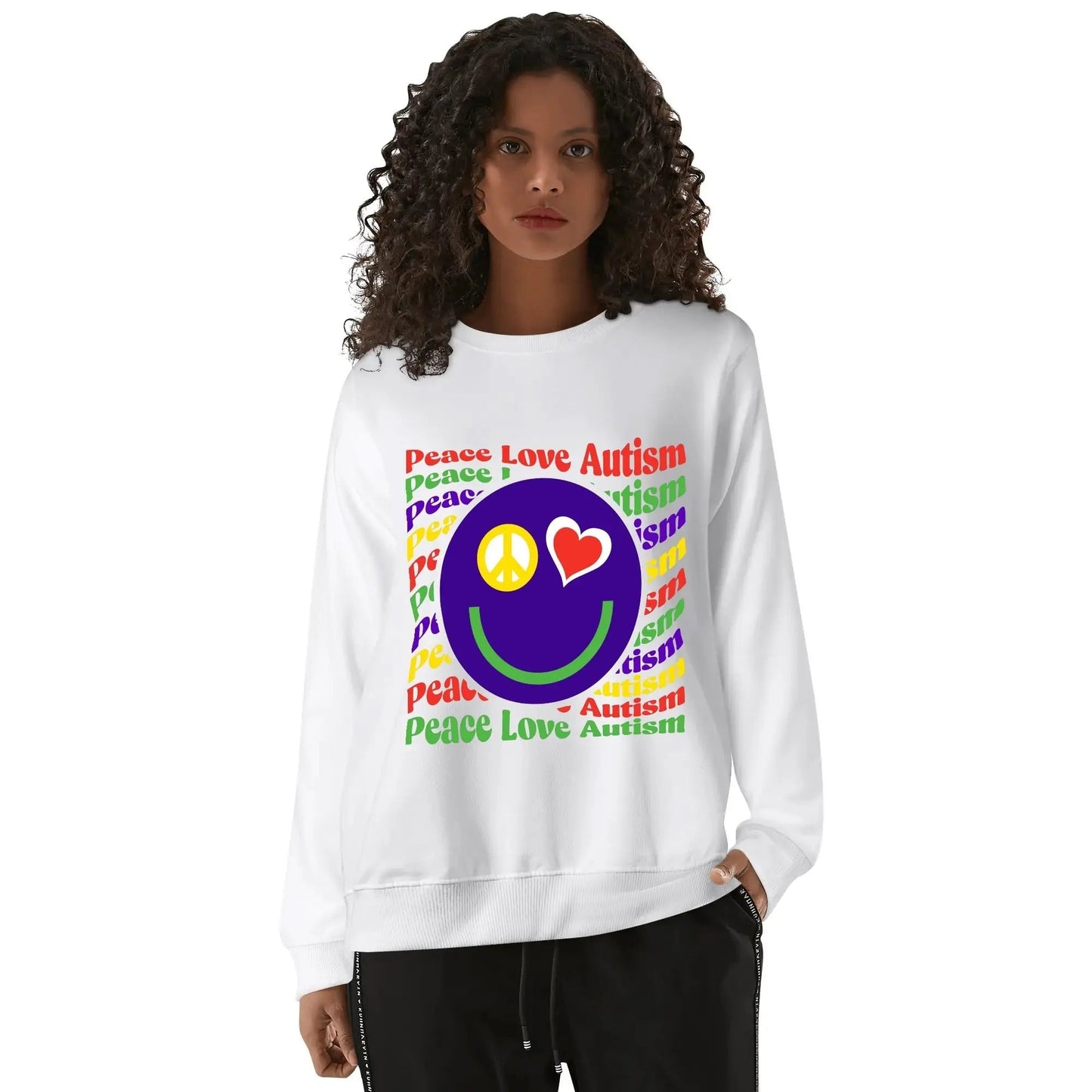 Peace Love Autism - Unisex Sweatshirt 100% Cotton peace love autism