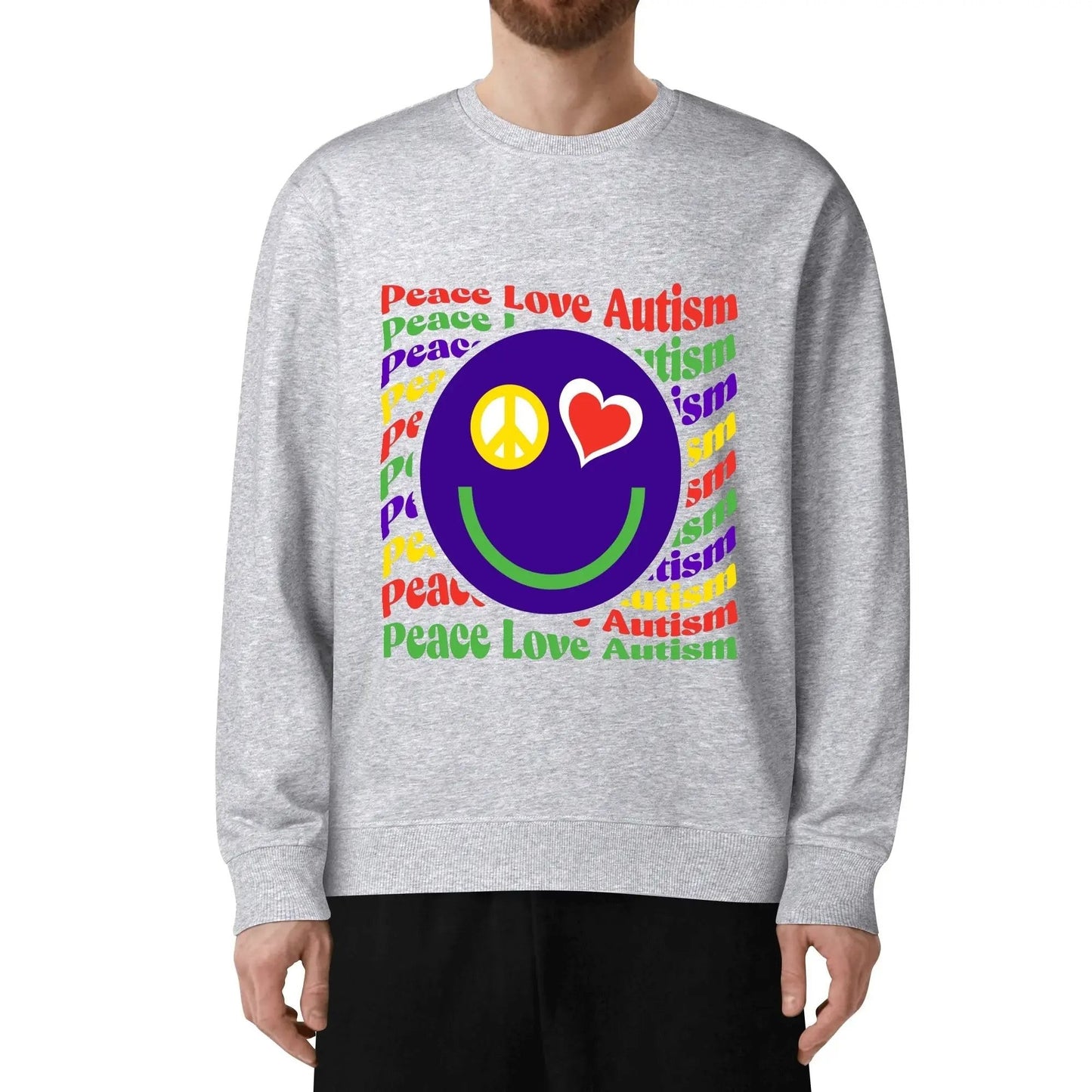 Peace Love Autism - Unisex Sweatshirt 100% Cotton peace love autism