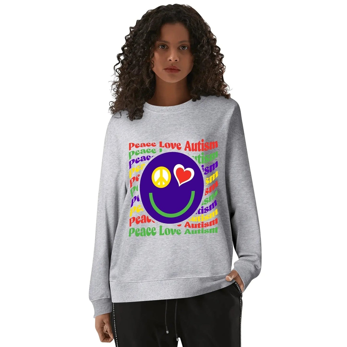 Peace Love Autism - Unisex Sweatshirt 100% Cotton peace love autism