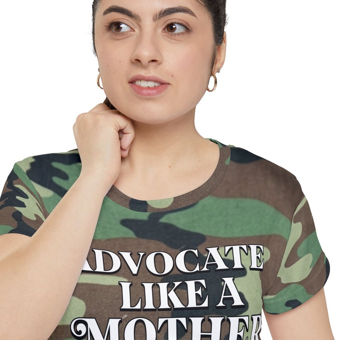 Advocate Like a Mother – Camo V-Neck T-shirt Advocate